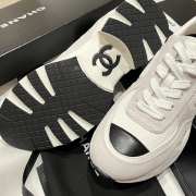 Uubags Chanel Sneakers Synthetic Fabric, Glossy Calfskin & Suede Calfskin In White 4cm - 4