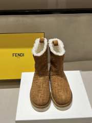 Uubags Fendi Apres Chic Brown FF chamois low boots in brown 2.5cm - 6