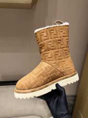 Uubags Fendi Apres Chic Brown FF chamois low boots in brown 2.5cm - 4