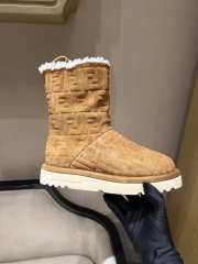 Uubags Fendi Apres Chic Brown FF chamois low boots in brown 2.5cm - 3