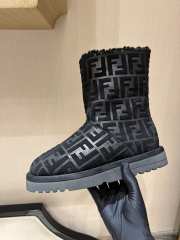 Uubags Fendi Apres Chic Brown FF chamois low boots in black 2.5cm - 4