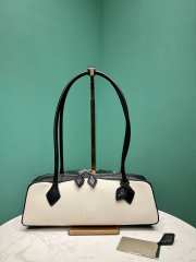 Uubags Alaia Le Teckel Medium Bag In Canvas And Nubuck In Black/ off-white 32x13x10cm - 1