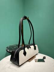 Uubags Alaia Le Teckel Medium Bag In Canvas And Nubuck In Black/ off-white 32x13x10cm - 5