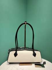 Uubags Alaia Le Teckel Medium Bag In Canvas And Nubuck In Black/ off-white 32x13x10cm - 4