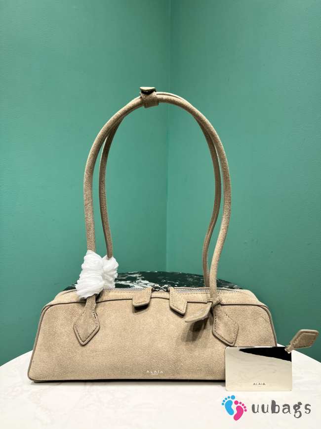 Uubags Alaia Le Teckel Medium Bag In Canvas And Nubuck In Neutrals 32x13x10cm - 1