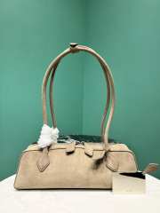 Uubags Alaia Le Teckel Medium Bag In Canvas And Nubuck In Neutrals 32x13x10cm - 1