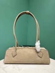 Uubags Alaia Le Teckel Medium Bag In Canvas And Nubuck In Neutrals 32x13x10cm - 6