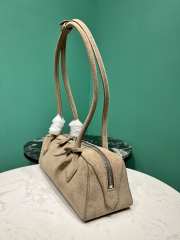 Uubags Alaia Le Teckel Medium Bag In Canvas And Nubuck In Neutrals 32x13x10cm - 5