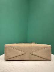 Uubags Alaia Le Teckel Medium Bag In Canvas And Nubuck In Neutrals 32x13x10cm - 3