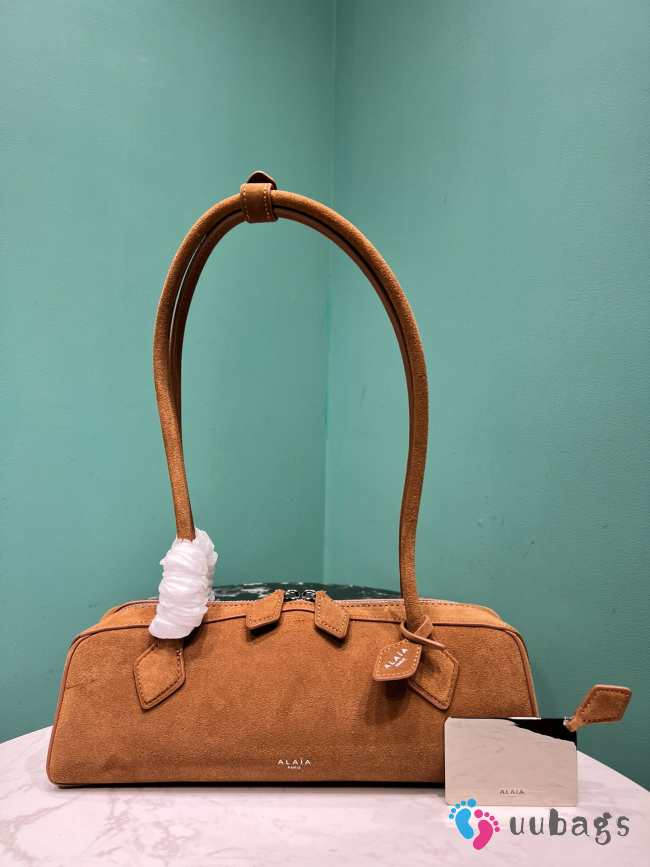 Uubags Alaia Le Teckel Medium Bag In Canvas And Nubuck In Tan 32x13x10cm - 1