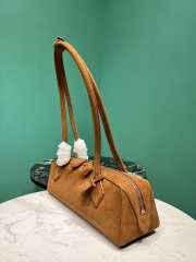 Uubags Alaia Le Teckel Medium Bag In Canvas And Nubuck In Tan 32x13x10cm - 5