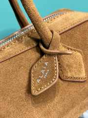 Uubags Alaia Le Teckel Medium Bag In Canvas And Nubuck In Tan 32x13x10cm - 4