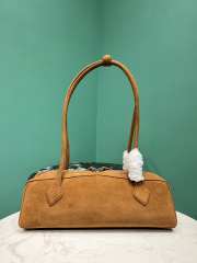 Uubags Alaia Le Teckel Medium Bag In Canvas And Nubuck In Tan 32x13x10cm - 2