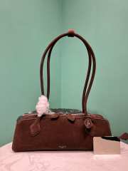 Uubags Alaia Le Teckel Medium Bag In Canvas And Nubuck In Dark Brown 32x13x10cm - 1