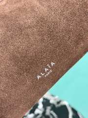 Uubags Alaia Le Teckel Medium Bag In Canvas And Nubuck In Dark Brown 32x13x10cm - 2