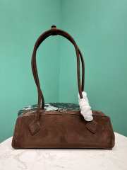 Uubags Alaia Le Teckel Medium Bag In Canvas And Nubuck In Dark Brown 32x13x10cm - 5