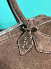 Uubags Alaia Le Teckel Medium Bag In Canvas And Nubuck In Dark Brown 32x13x10cm - 4