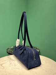 Uubags Alaia Le Teckel Medium Bag In Canvas And Nubuck In Blue 32x13x10cm - 6