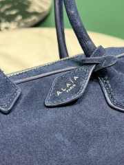 Uubags Alaia Le Teckel Medium Bag In Canvas And Nubuck In Blue 32x13x10cm - 5