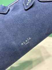 Uubags Alaia Le Teckel Medium Bag In Canvas And Nubuck In Blue 32x13x10cm - 4