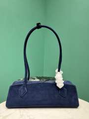Uubags Alaia Le Teckel Medium Bag In Canvas And Nubuck In Blue 32x13x10cm - 3