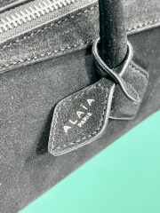 Uubags Alaia Le Teckel Medium Bag In Canvas And Nubuck In Black 32x13x10cm - 5