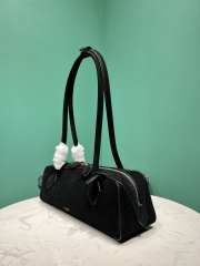 Uubags Alaia Le Teckel Medium Bag In Canvas And Nubuck In Black 32x13x10cm - 3