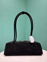 Uubags Alaia Le Teckel Medium Bag In Canvas And Nubuck In Black 32x13x10cm - 2