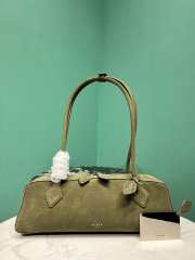 Uubags Alaia Le Teckel Medium Bag In Canvas And Nubuck In Green 32x13x10cm - 1