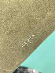 Uubags Alaia Le Teckel Medium Bag In Canvas And Nubuck In Green 32x13x10cm - 6