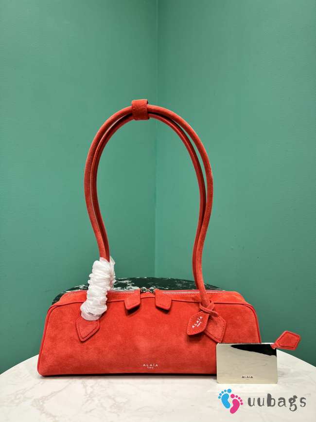 Uubags Alaia Le Teckel Medium Bag In Canvas And Nubuck In Red 32x13x10cm - 1