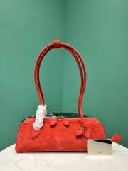 Uubags Alaia Le Teckel Medium Bag In Canvas And Nubuck In Red 32x13x10cm - 1