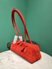 Uubags Alaia Le Teckel Medium Bag In Canvas And Nubuck In Red 32x13x10cm - 6