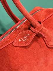 Uubags Alaia Le Teckel Medium Bag In Canvas And Nubuck In Red 32x13x10cm - 4