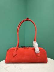 Uubags Alaia Le Teckel Medium Bag In Canvas And Nubuck In Red 32x13x10cm - 3
