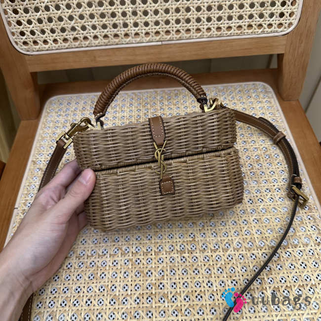 Uubags YSL Gaby vanity bag in osier natural and brick 18x11x6.5cm - 1