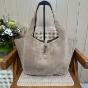 Uubags YSL Le 5 À 7 Bea bag in urban grey suede 50x28x18cm - 1