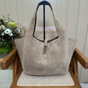 Uubags YSL Le 5 À 7 Bea bag in urban grey suede 50x28x18cm