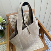 Uubags YSL Le 5 À 7 Bea bag in urban grey suede 50x28x18cm - 5