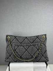 Uubags Chanel large flap bag denim dip & gold metallic in black 27x45x10cm - 5