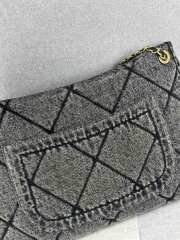 Uubags Chanel large flap bag denim dip & gold metallic in black 27x45x10cm - 3