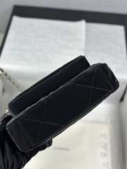 Uubags Chanel Clutch With Chain Velvet-Effect Nylon, Shiny Crumpled Calfskin & Gold-Tone Metal In Black 15x21x7.5cm - 3