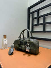 Uubags Loewe Amazona 23 Cropped Bag In Tartan Suede and Napa Calfskin Khaki/Green 11x23x10cm - 6