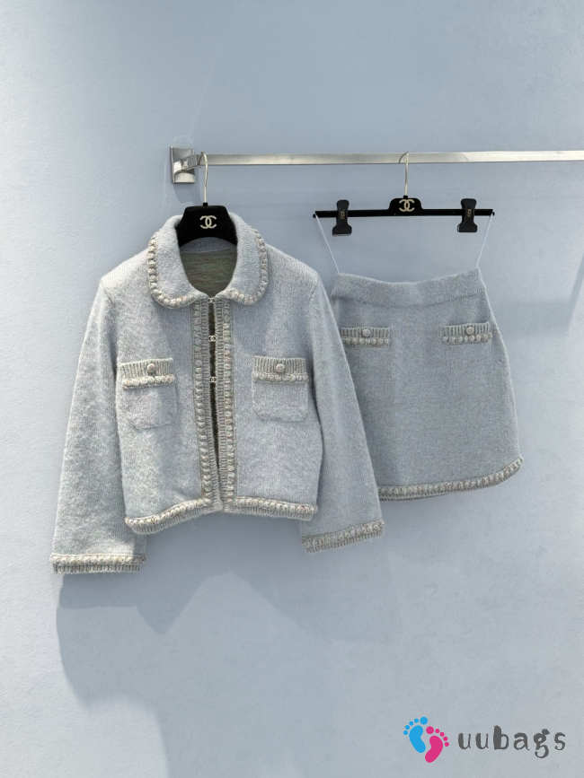 Uubags Chanel Set Jacket And Skirt Cashmere & Alpaca Lilac & Many Other Colors - 1