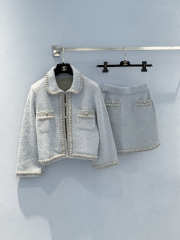 Uubags Chanel Set Jacket And Skirt Cashmere & Alpaca Lilac & Many Other Colors - 1