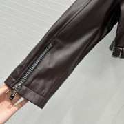 Uubags Alaia cropped biker jacket in faded nappa ebony - 4