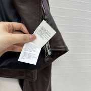 Uubags Alaia cropped biker jacket in faded nappa ebony - 2