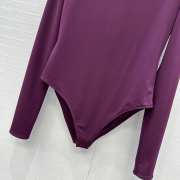 Uubags Alaia Fluid Jersey Heart Bodysuit In Purple - 6
