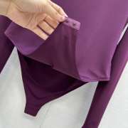 Uubags Alaia Fluid Jersey Heart Bodysuit In Purple - 3