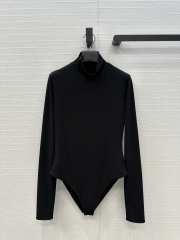 Uubags Alaia Fluid Jersey Heart Bodysuit In Black - 1